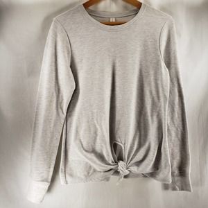 Ideology Sweatshirt Size Medium Tie Front Gray Long Sleeve Round Neck Pullover